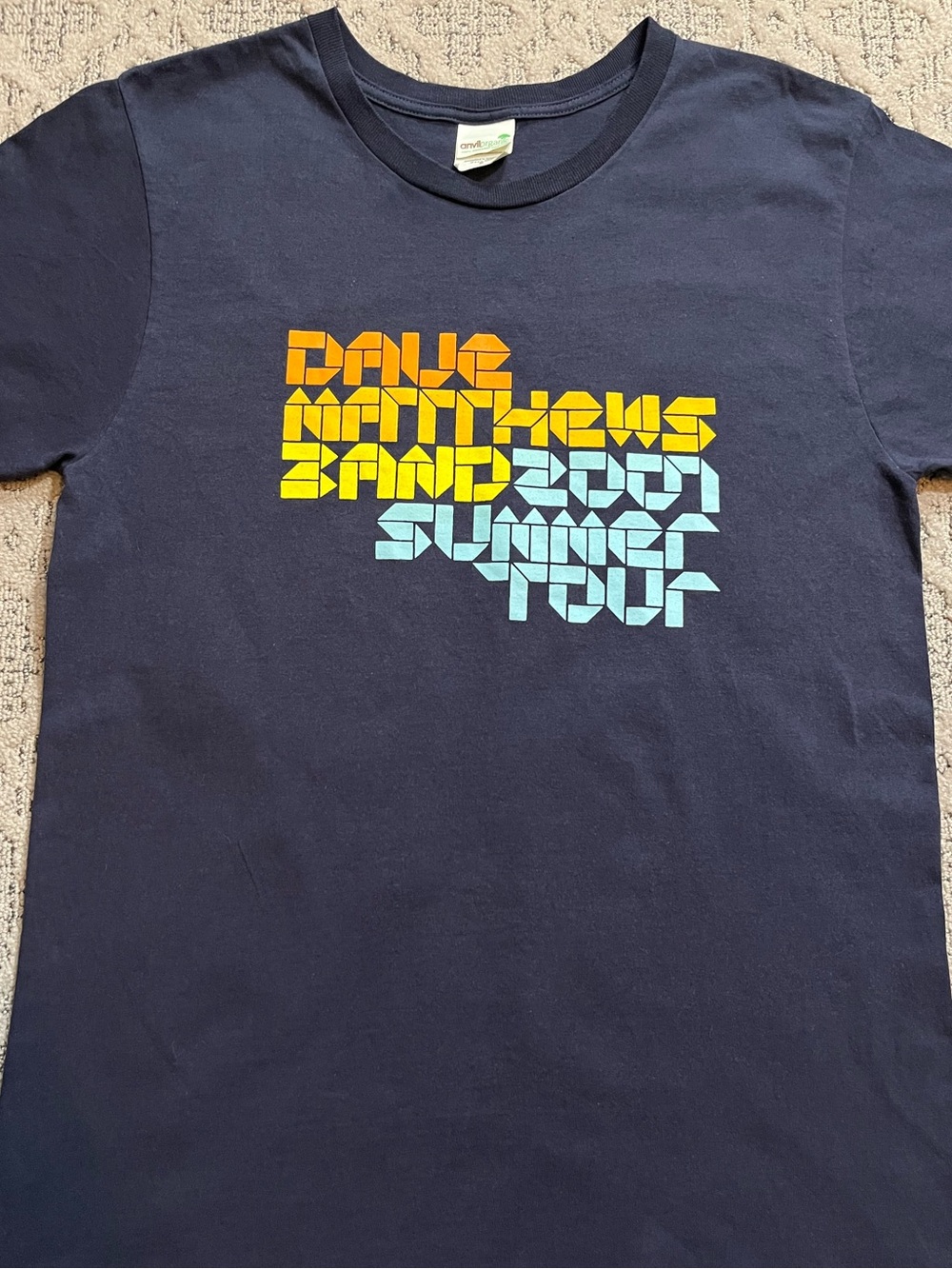 🎸 '07 Dave Matthews Band DMB Organic Fabric 2007 Near Vintage 2 Side Tour Tee